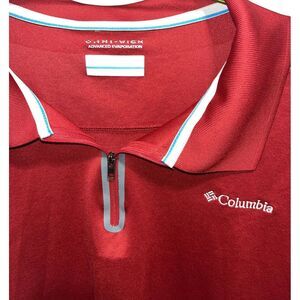 Columbia‎ Red Shirt Sleeve 1/4 Zip Large Shirt Polo Teen Boys Outdoors Men's